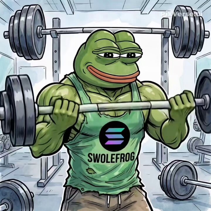 SWOLEFROG curling a heavy barbell